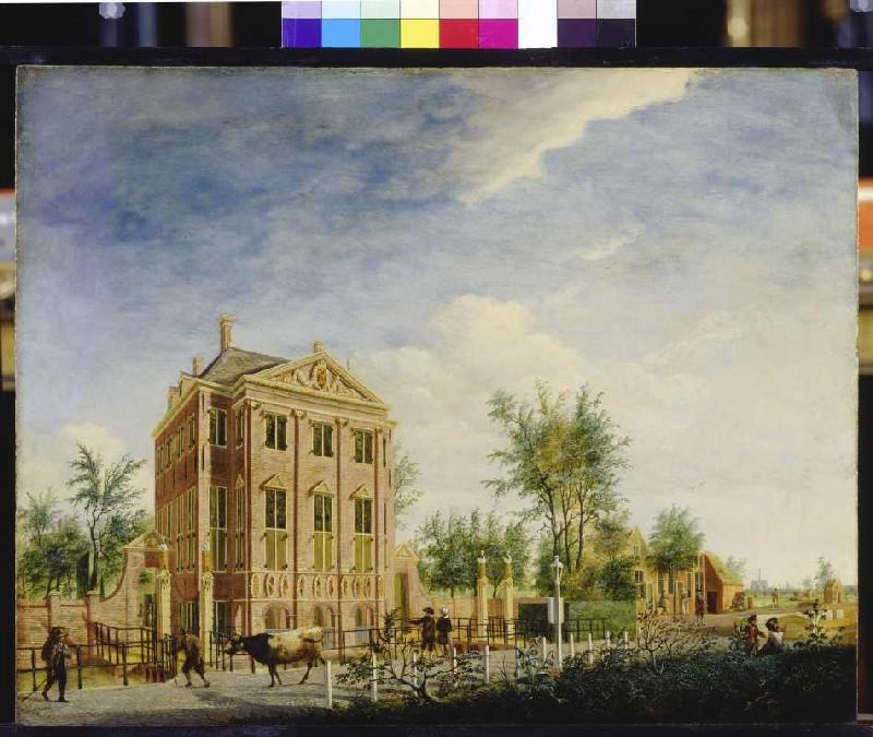 Ansicht von Haus Schwanenburg in Halfweg zwischen Haarlem und Amsterdam od Jan Ekels d. Ä.