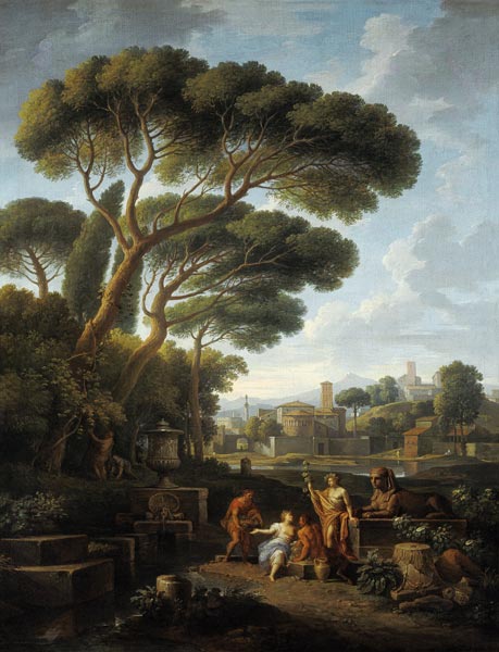 Figures in a Roman landscape od Jan Frans van Bloemen