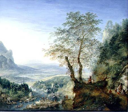 A capriccio river landscape od Jan Griffier d.Ä.