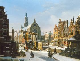 View on a Town in Winter