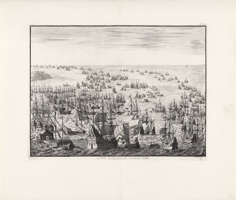 The sinking of the Spanish Armada in 1588 od Jan Luyken