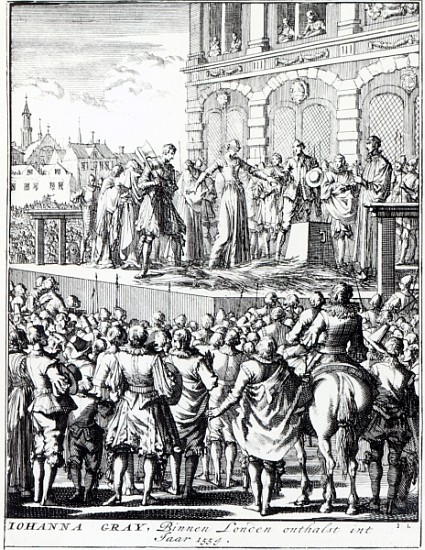 The Execution of Lady Jane Grey, published between 1664-1712 od Jan Luyken