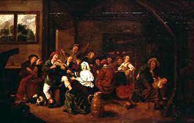 Smallholder feast in a tavern od Jan Miense Molenaer