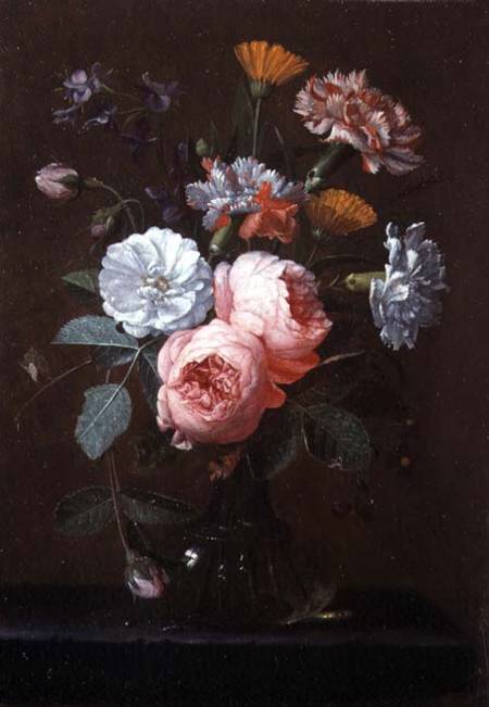 Still Life of Roses, Carnations and Other Flowers od Jan Pauwel II the Younger Gillemans