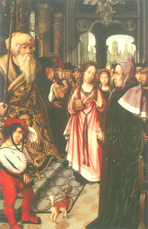 The disputation of St. Katharina (left wing of a triptych) od Jan Provost