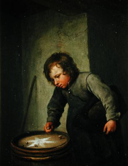 Boy Playing with Marbles od Jan Havickszoon Steen