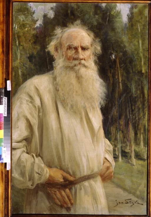 Portrait of the author Leo N. Tolstoy (1828-1910) od Jan Styka