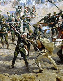 The battle of Raclawice 1794 between Poland under T. Kosciuszko and Russia fight between smallholder od Jan Styka