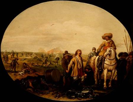The Aftermath of Battle (oil on copper) od Jan the Younger Martsen