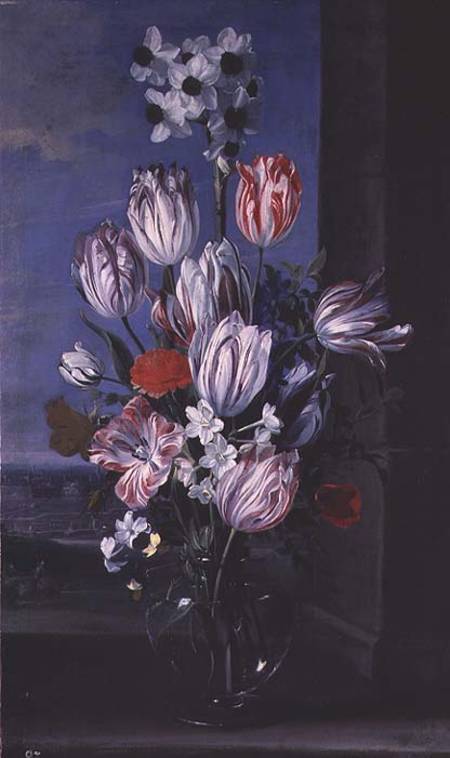 Flowers in a Crystal Vase od Jan van den Hecke