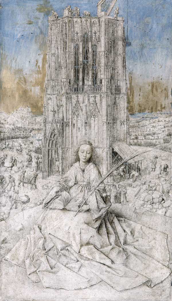 St. Barbara, 1437 (grisaille) od Jan van Eyck