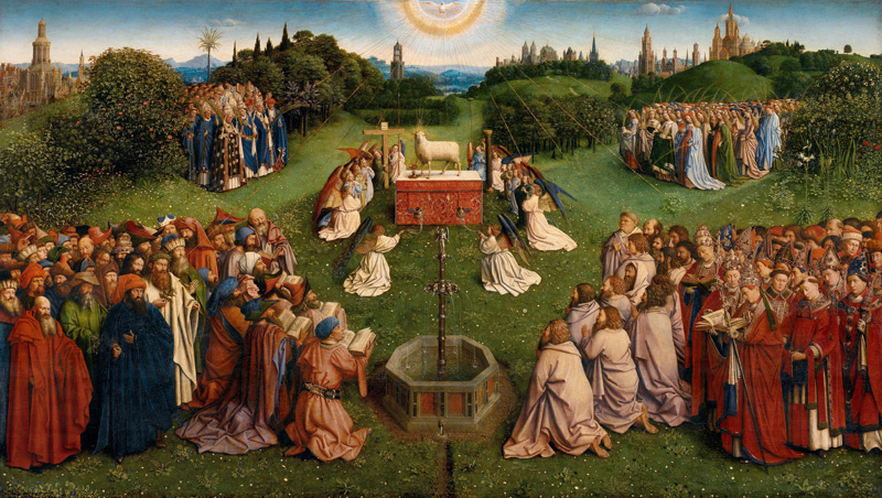 Genter altar, lamb adoration od Jan van Eyck