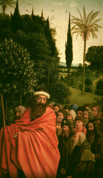 The pilgrims (Det.), v.Eyck,Ghent Altar od Jan van Eyck