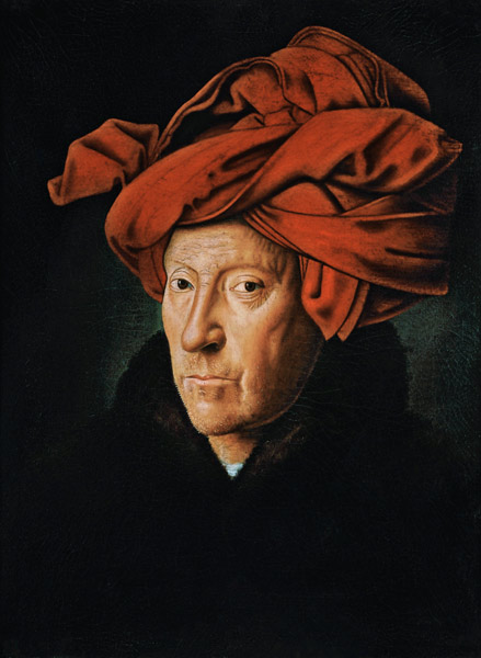 Porträt eines Mannes mit rotem Turban od Jan van Eyck