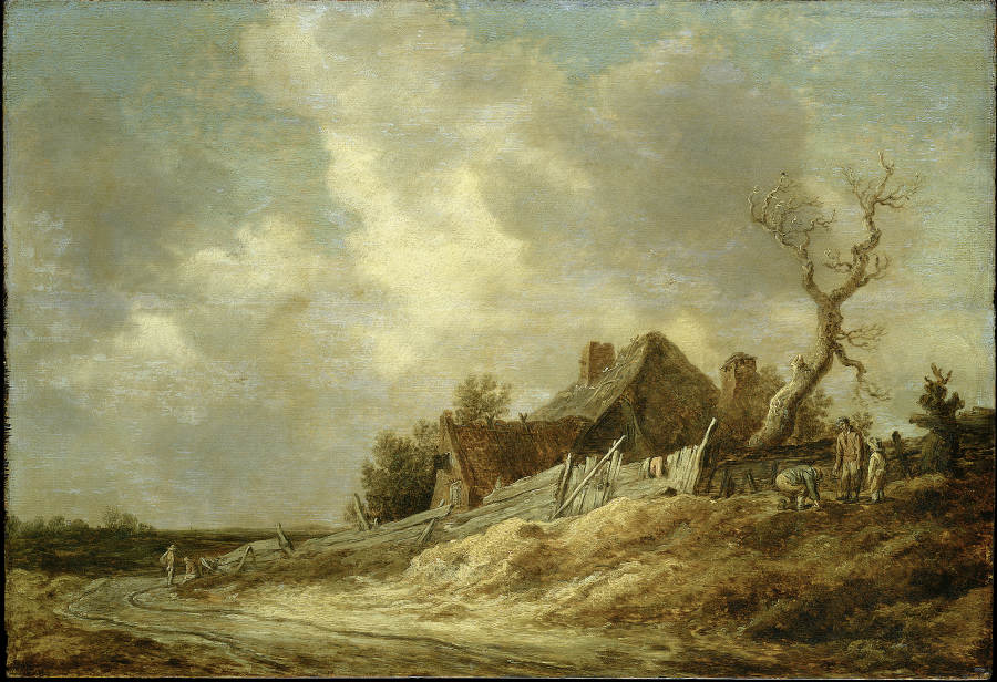 Dirt Road with Farmhouse and Board Fence od Jan van Goyen