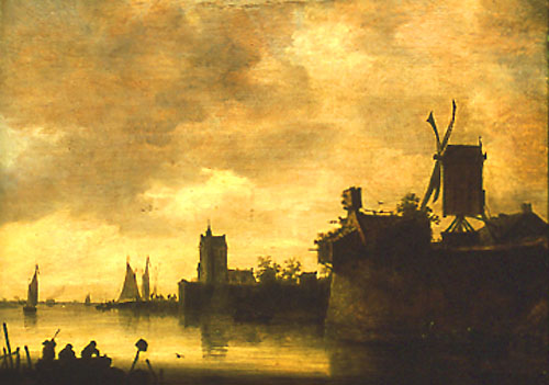 Riverside with windmills od Jan van Goyen