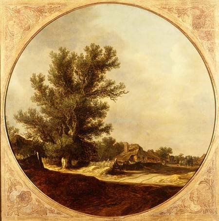 Oak Tree on a Country Lane with Travellers od Jan van Goyen