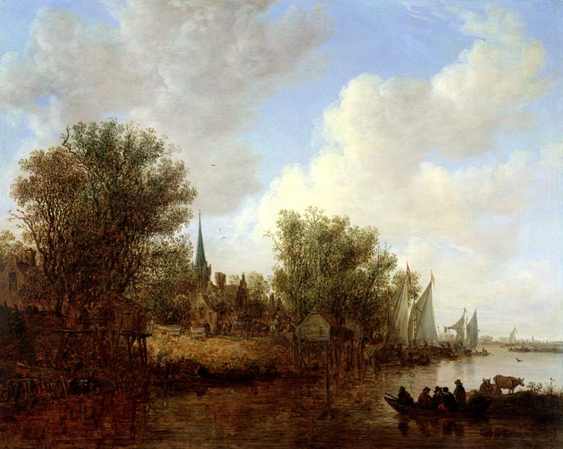 River scene with a View of Overschie od Jan van Goyen