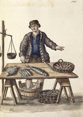 Fishmonger, Venetian (manuscript) od Jan van Grevenbroeck