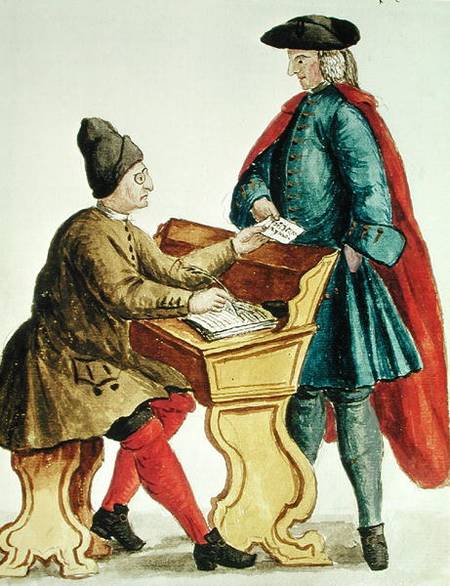 Playing the Venetian Lottery (pen od Jan van Grevenbroeck
