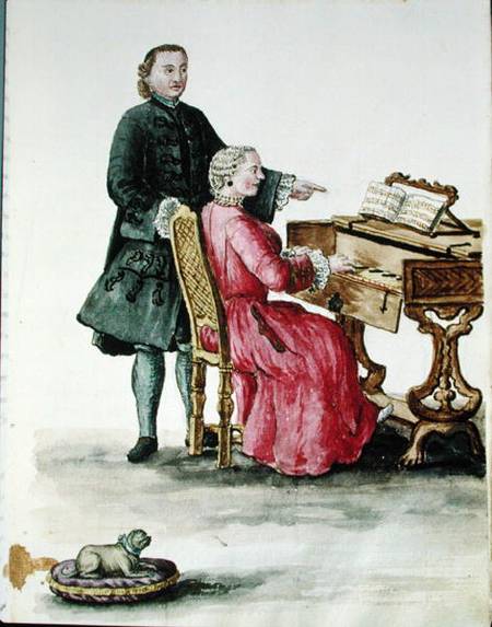 A Singer at the Clavichord with her Teacher od Jan van Grevenbroeck