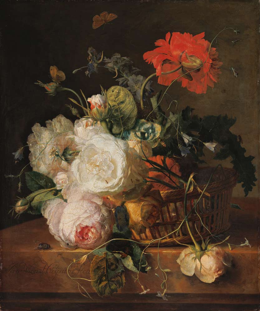 Basket with flowers od Jan van Huysum