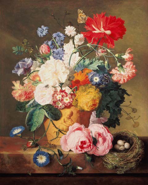 Flowers in a Terracotta Vase od Jan van Huysum