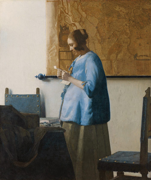 Woman in Blue reading a Letter od Johannes Vermeer