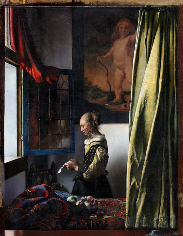  Brieflesendes Mädchen am offenen Fenster (Nach der Restaurierung) od Johannes Vermeer