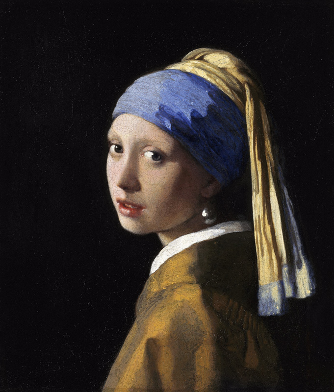 Dívka s perlou- Olejomalba na plátno, pøepevnìno k podrámu - pøipraveno k odeslání od Johannes Vermeer
