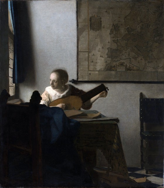 Woman with a lute od Johannes Vermeer
