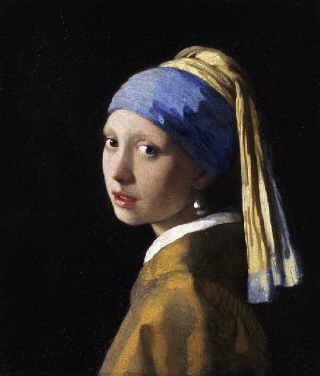 Dívka s perlou- Olejomalba na plátno, pøepevnìno k podrámu - pøipraveno k odeslání - Johannes Vermeer