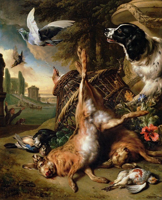 Still Life with Dead Game and Hares od Jan Weenix
