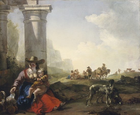 Italian Peasants among Ruins od Jan Weenix