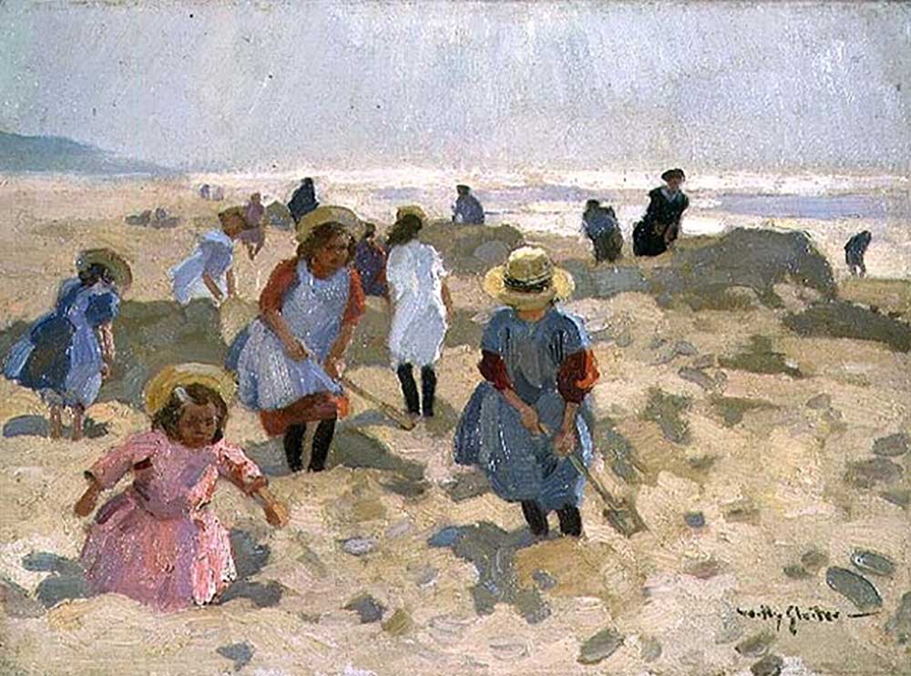 Children playing on the beach od Jan Willem Sluiter
