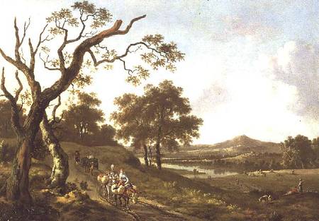 An Extensive Landscape with Pack Mules on a Country Road od Jan Wynants