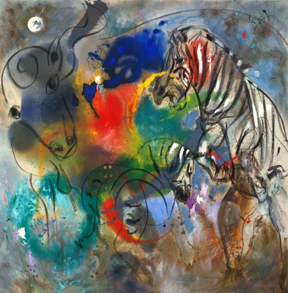 Zebra Mares, 1988 (oil on canvas)  od Jane  Deakin