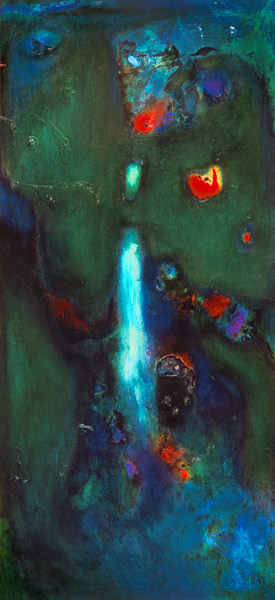 Green Waterfall (oil on canvas)  od Jane  Deakin