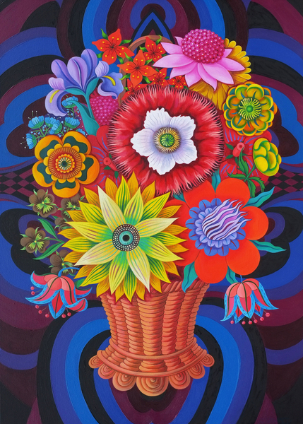 Blooms in a basket od Jane Tattersfield