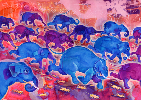 Elephants od Jane Tattersfield
