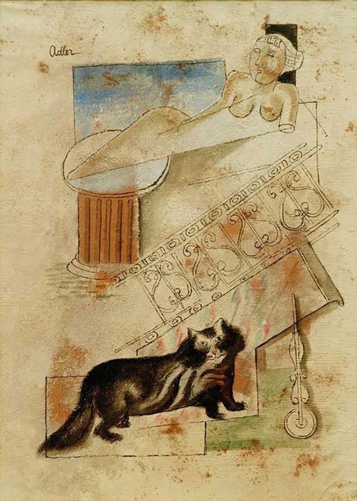 Cat and hovering virgin od Jankel Adler