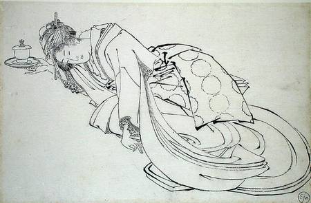 A Courtesan Offering a Cup od Japanese School