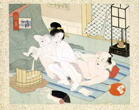 Intimate Domestic Scene (w/c on silk) od Japanese School