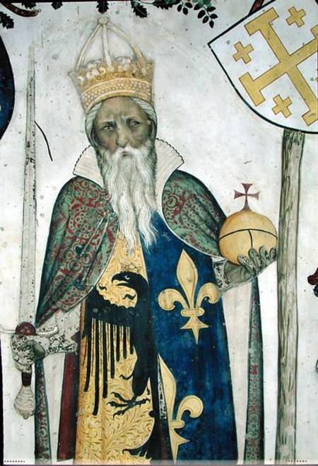 The Nine Worthies detail of Charlemagne (747-814) 1418-30 od Jaquerio