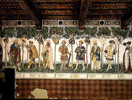 The Nine Worthies and the Nine Worthy Women, detail of Julius Caesar, Joshua, King David, Judas Macc od Jaquerio