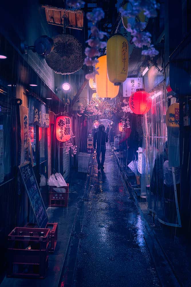 Tokyo Blue Rain od Javier De la