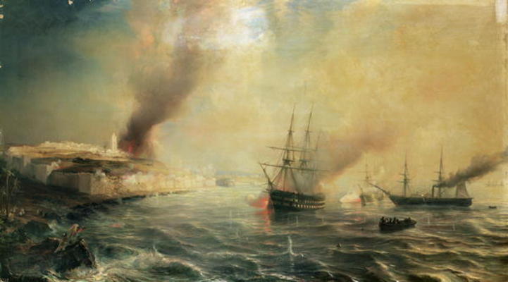 Bombardment of Sale, 26th November 1851, 1855 (oil on canvas) od Jean Antoine Theodore Gudin