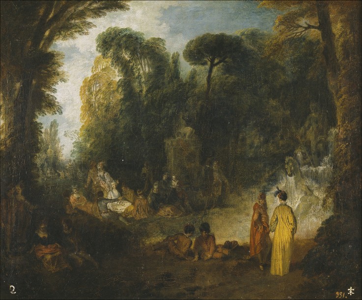 Courtly Gathering In A Park od Jean Antoine Watteau