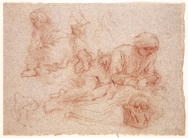 Study of a reclining man od Jean Antoine Watteau