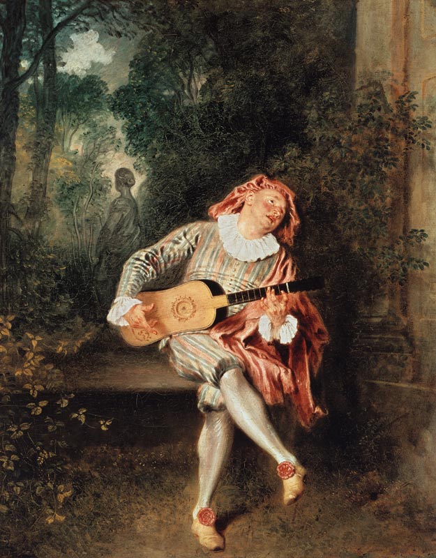 Watteau / Mezzetin / c. 1718/19 od Jean-Antoine Watteau